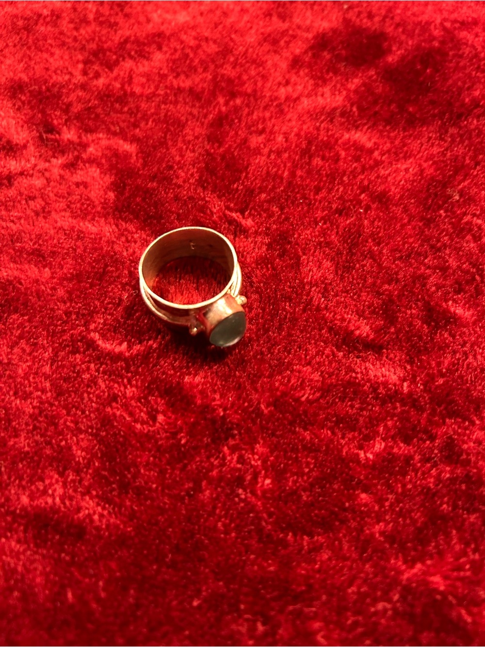 Vintage 925 Silver Ring with Round Aqua Marine Tone
